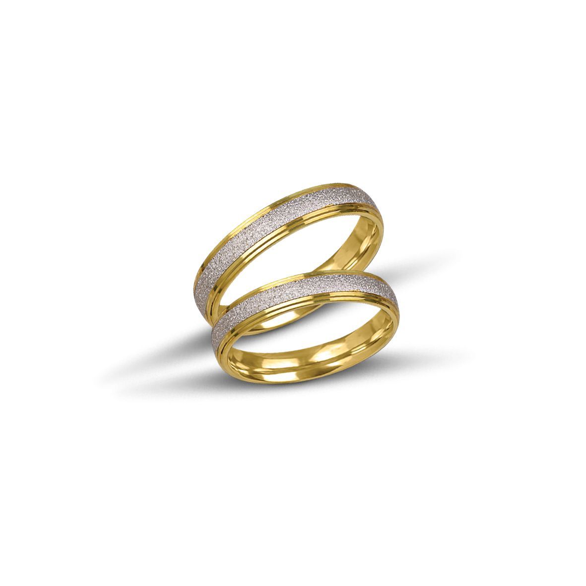 Βέρες γάμου απο λευκόχρυσο & χρυσό, 4mm (code VK1011/40)